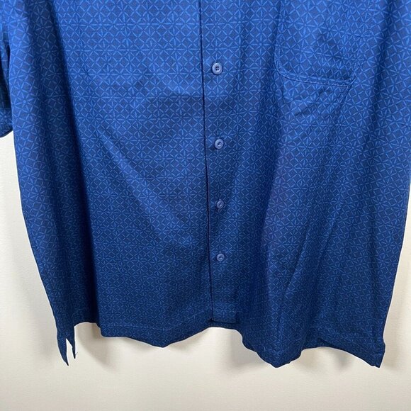 Nat Nast Silk Blend Camp Shirt Size XL Blue Short Sleeve Button Up Rockabilly - Picture 6 of 11